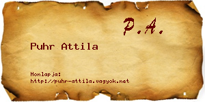 Puhr Attila névjegykártya